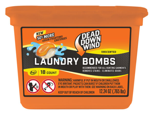 Dead Down Wind 118318 Laundry Bombs  Odor Eliminator Unscented Scent 12.24 oz Tub 18 count — view 1