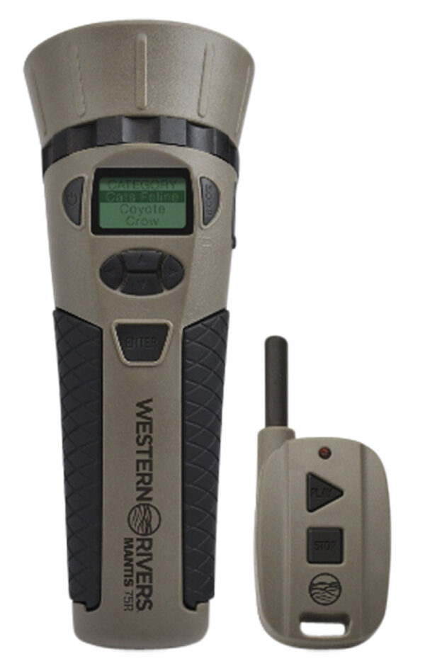 Western Rivers GC75 Mantis 75R Electronic Call Multiple Sounds Attracts Predators Features Remote Control Brown Polymer — view 1