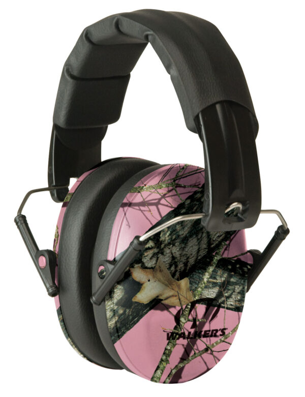 Walker's GWPFPM1PKMO Pro Low Profile Passive Muff 22 dB Over the Head Mossy Oak/Pink Polymer — view 1