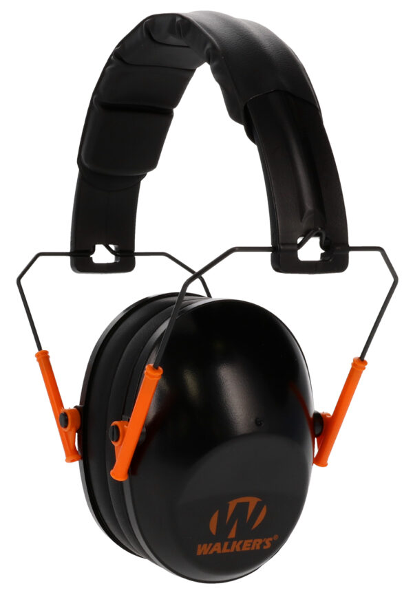 Walker's GWPFPM1BKO Pro Low Profile Passive Muff 22 dB Over the Head Black/Orange Accent Polymer — view 1