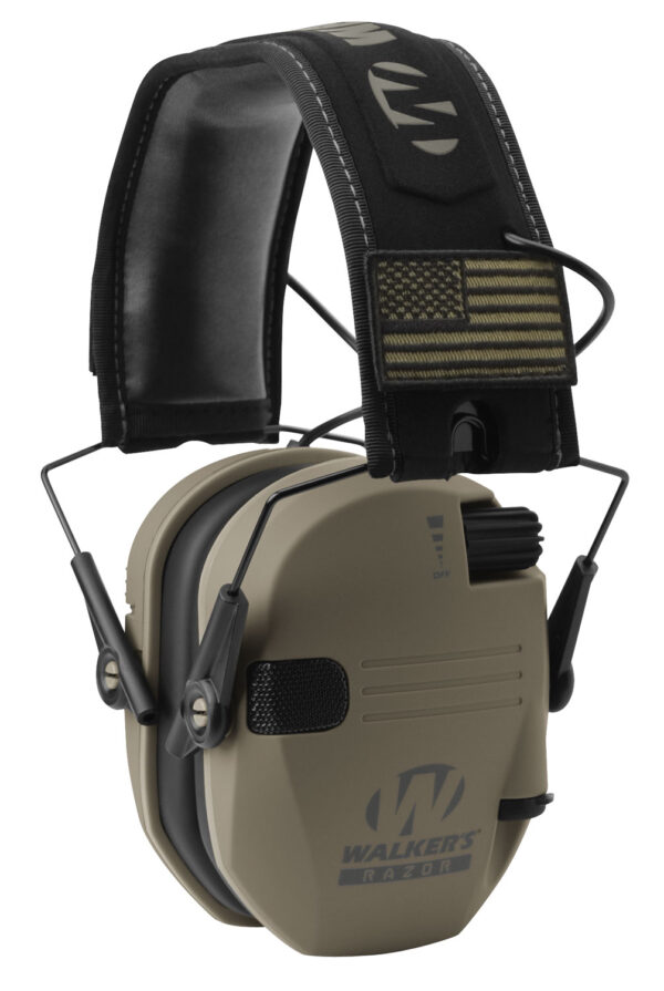 Walker's GWPRSEMPAT Razor Patriot Slim Muff 23 dB Over the Head Flat Dark Earth/Black Polymer — view 1