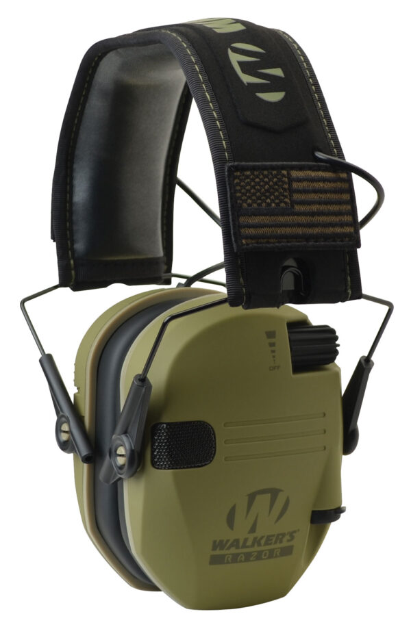 Walker's GWPRSEMPAT Razor Patriot 23 dB Over the Head OD Green/Black Polymer — view 1