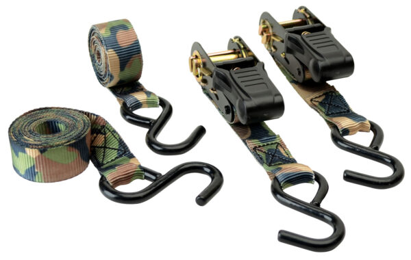 HME RS4PK Camouflage Ratchet Tie Down Straps Camouflage 4 Pack — view 1