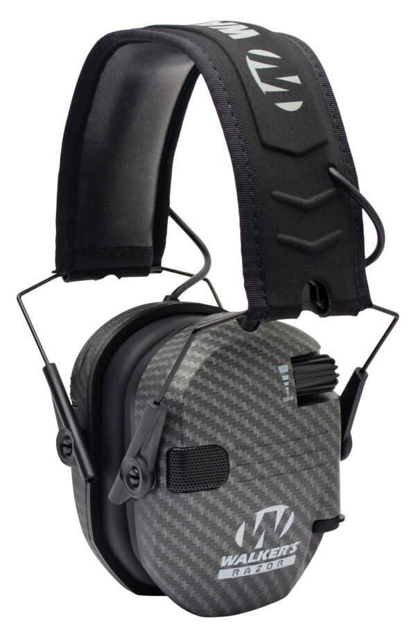 Walker's GWPRSEMCARB Razor Slim Electronic Muff 23 dB Over the Head Carbon Gray/Black Polymer — view 1