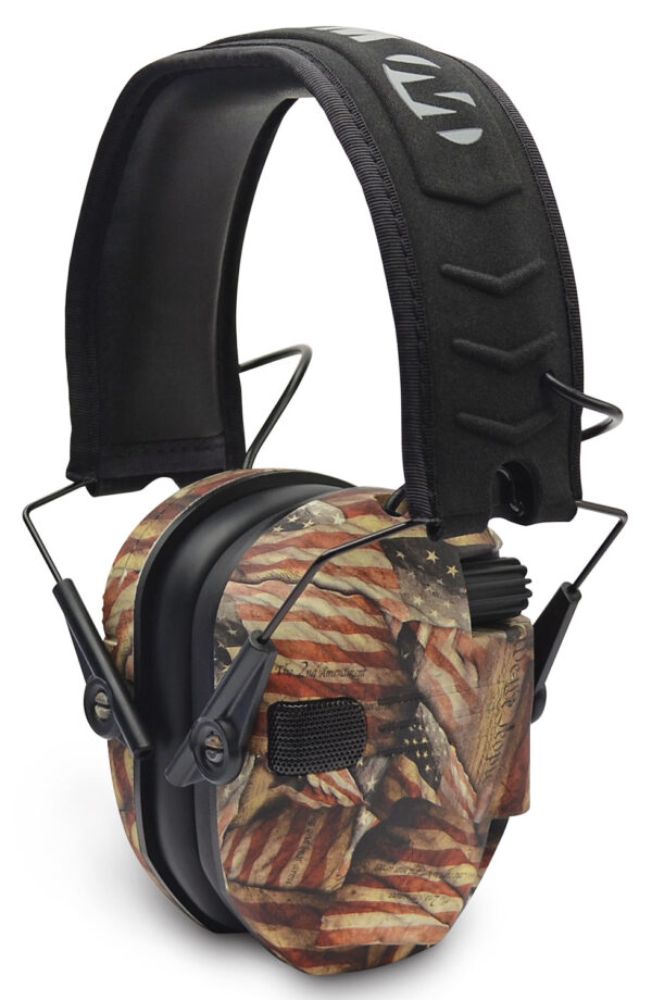 Walker's GWPRSEMBARM Razor Slim Electronic Muff 23 dB Over the Head USA Flag w/Black Polymer — view 1