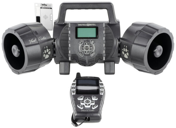 Western Rivers WRC-EGC-DS Eichler Dual Speaker Electronic Call Multiple Sounds Attracts Predators Features Remote Control Black Plastic — view 1