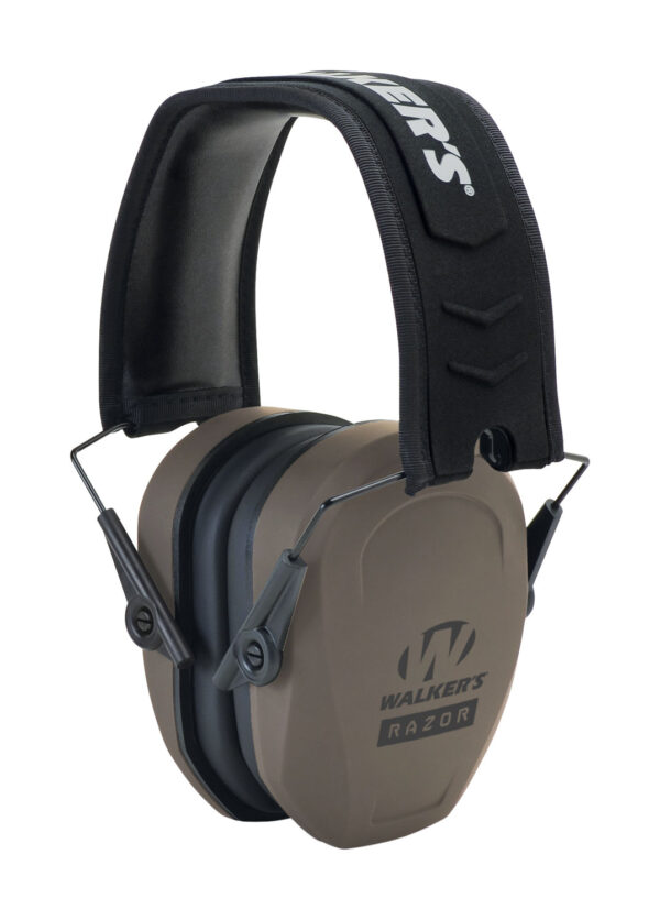 Walker's GWPRSMPASFDE Razor Slim Passive Muff 27 dB Over the Head Flat Dark Earth/Black Polymer — view 1