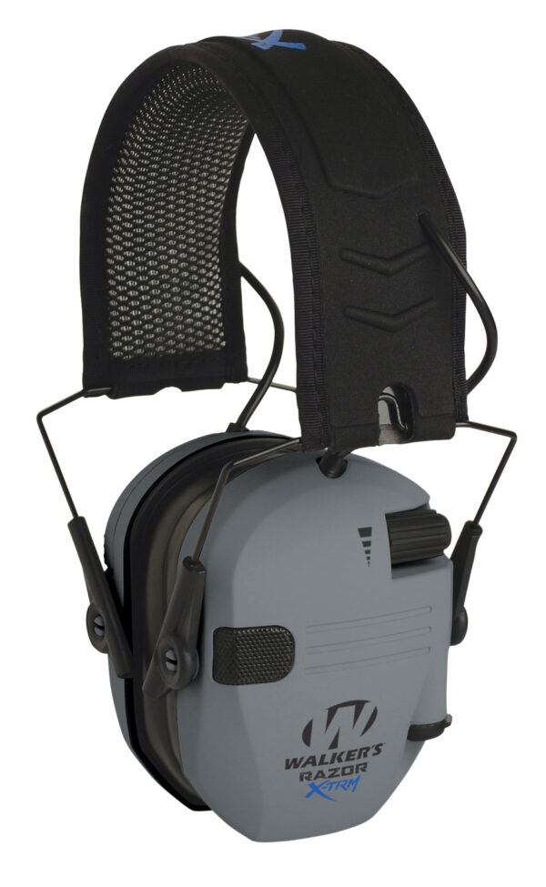 Walker's GWPXDRSEMG Razor X-TRM Digital Electronic Muff 21 dB Over the Head Gray/Black Polymer — view 1
