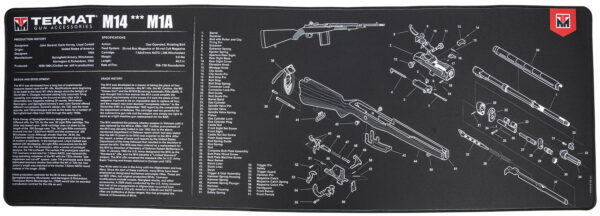 TekMat TEKR44M14 M14 (M1A) Cleaning Mat Black/White Rubber 15"x44" M14 (M1A) Parts Diagram — view 1