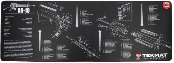 TekMat TEKR44AR10 AR-10 Cleaning Mat Black/White Rubber 15"x44" AR-10 Parts Diagram — view 1
