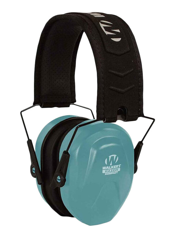 Walker's GWPCRPASTL Razor Compact Passive Muff 24 dB Over the Head Teal/Black Polymer Fits Youth/Women — view 1