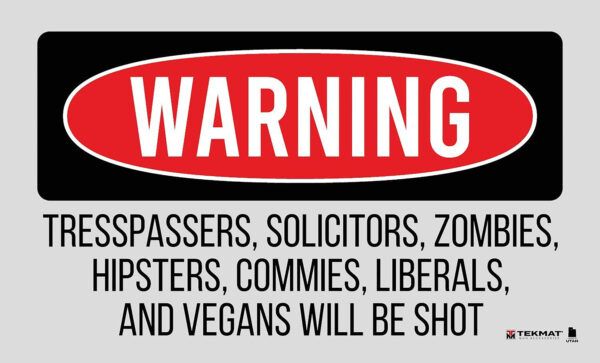 TekMat TEK42TRESPASSERS Trespassers Will Be Shot Door Mat Multi-Color Rubber 25"x42" — view 1
