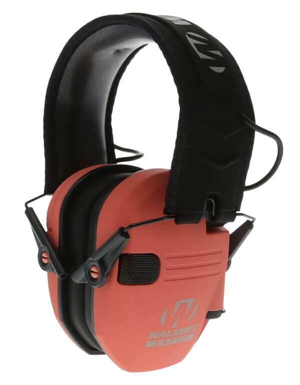Walker's GWPRSEMCOR Razor Slim Electronic Muff 23 dB Over the Head Coral/Black Polymer — view 1