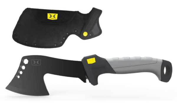 Hawk HWKHATCH Hatchet  2.50" Stainless Steel Axe Style Blade w/Black TiNi Finish, Black/Gray GRN w/Rubber Overlay Handle, 9.46" Long — view 1