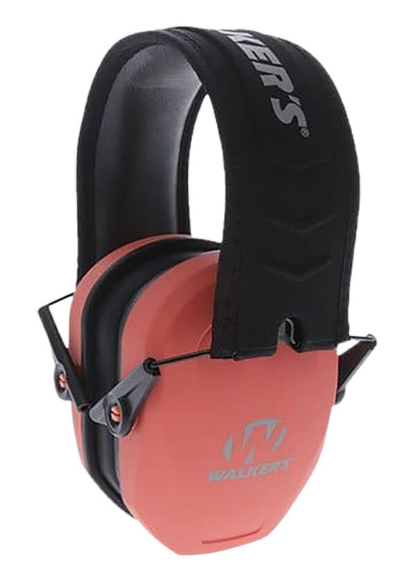 Walker's GWPRSMPASCOR Razor Slim Passive Muff 27 dB Over the Head Coral/Black Polymer — view 1