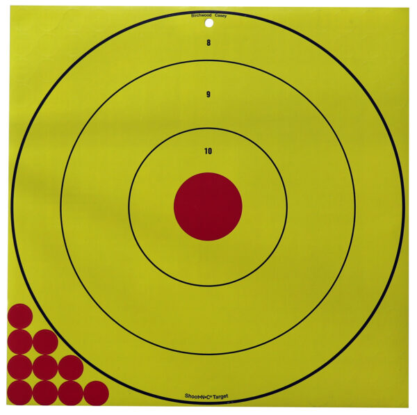 Birchwood Casey LRBET5PK Shoot-N-C Reactive Target Self-Adhesive Paper Red/Yellow 17.75" Bullseye 5 Pack — view 1