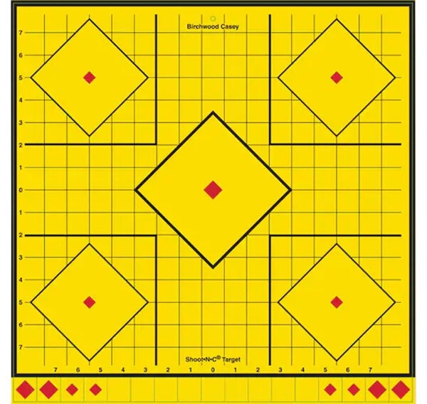 Birchwood Casey LRSIT-5PK Long Range  Self-Adhesive Paper Yellow 17.75" 5-Diamond 5 Pack — view 1