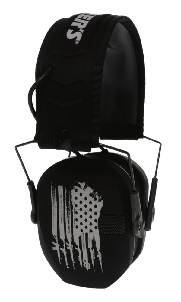 Walker's WPRSEMFSFLG Razor Slim Electronic Freedom Muff 23 dB Over the Head Black w/Distressed U.S Flag Polymer — view 1