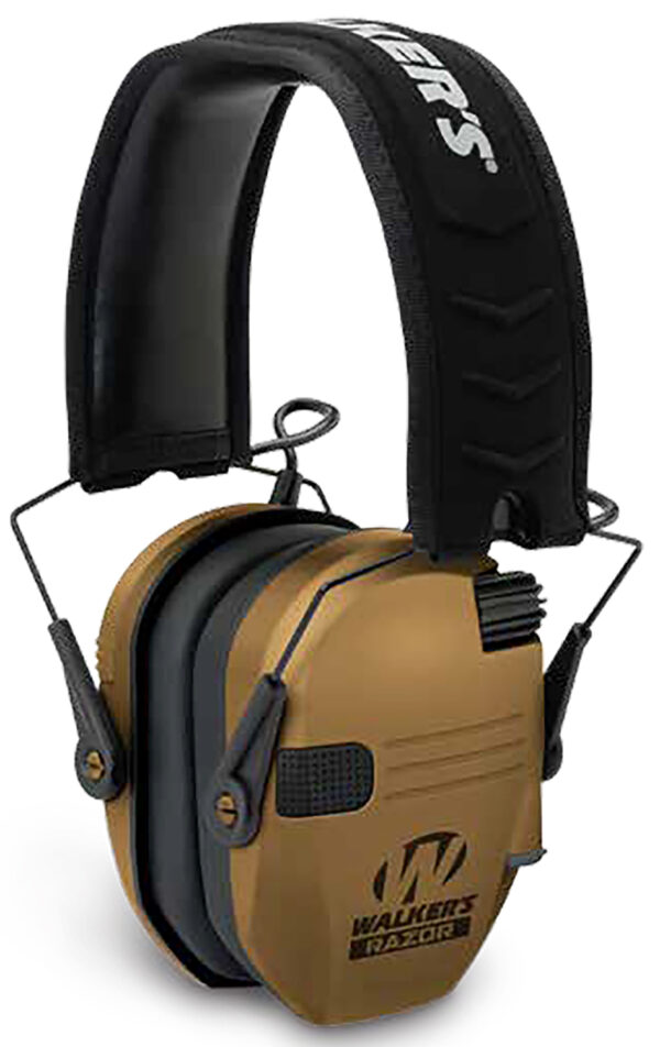 Walker's GWPRSEMBB Razor Slim Electronic Muff 23 dB Over the Head Battle Brown/Black Polymer — view 1