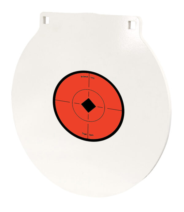 Birchwood Casey RND10 Round Steel Target Plate 10" Centerfire Rifle/Handgun Target Black/Red/White NM500 Steel Hanging — view 1
