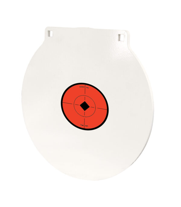 Birchwood Casey RND12 Round Steel Target Plate 12" Centerfire Rifle/Handgun Target Black/Red/White NM500 Steel Hanging — view 1