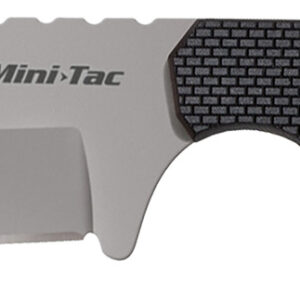 Cold Steel CS49HCFZ Mini Tac Bowie 3.63" Fixed Clip Point Plain Stonewashed 8Cr13MoV SS Blade, 3.25" Griv-Ex Handle