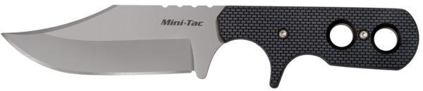 Cold Steel CS49HCFZ Mini Tac Bowie 3.63" Fixed Clip Point Plain Stonewashed 8Cr13MoV SS Blade, 3.25" Griv-Ex Handle — view 1