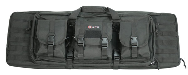 GPS Bags DRC36 Double Rifle Case 36" Black 600D Polyester w/ 2 Padded Pistol Sleeves MOLLE Webbing & Lockable Zippers — view 1