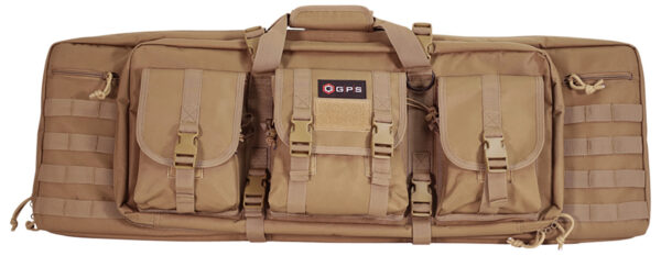 GPS Bags DRC36FDE Double Rifle Case 36" Flat Dark Earth 600D Polyester w/ 2 Padded Pistol Sleeves MOLLE Webbing & Lockable Zippers — view 1