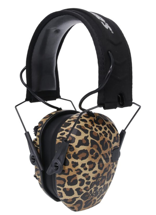Walker's GWPRSEM-LEO Razor Slim Electronic Muff 23 dB Over the Head Leopard Print/Black Polymer — view 1