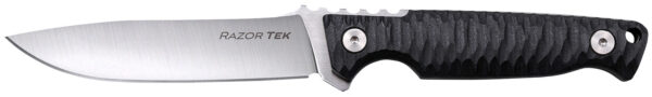 Cold Steel CSFX4RZR Razor Tek  EDC 4" Fixed Clip Point Plain Satin 4116 Krupp SS Blade, 4" Black Textured — view 1