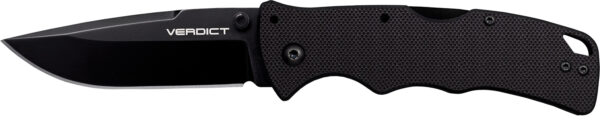 Cold Steel CSFLC3SP10A Verdict  3" Folding Spear Point Plain Black Matte AUS-10A SS Blade/Black G10 Handle Includes Belt Clip — view 1