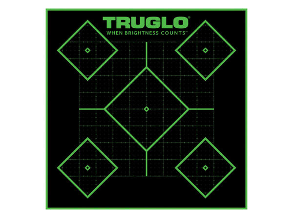 TruGlo TG14A25BB Tru-See 5- Diamond Target Self-Adhesive Heavy Paper Black/Green 12"x12" 25 Pack — view 1