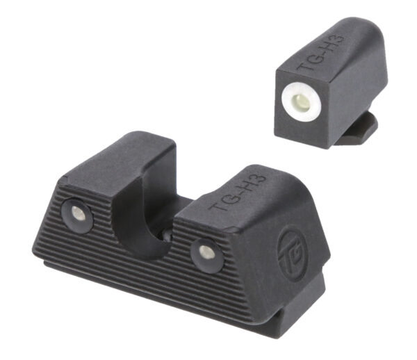 TruGlo TGTG231G1XW Tritium X  Low, White Outline Tritium Front/ Green Tritium Rear/Black Nitride Fortress Frame, Compatible w/Most Glock Except MOS, Front Post/Rear Dovetail Mount — view 1