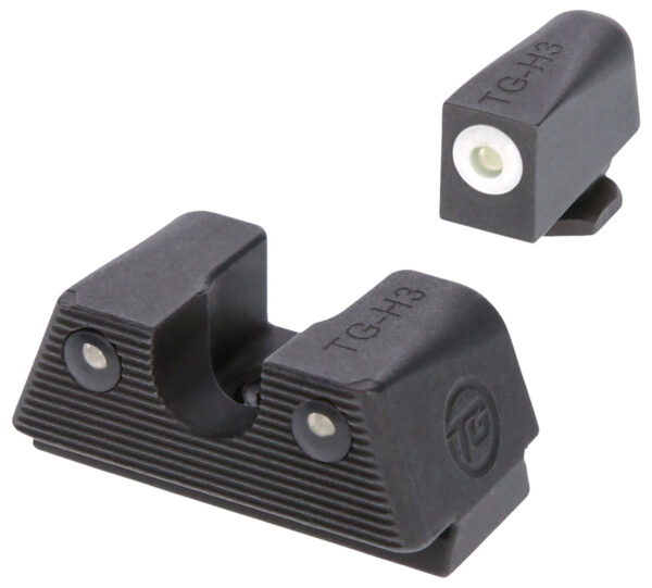 TruGlo TGTG231G1XA Tritium X  White Outline Tritium Front/Green Tritium Rear/Black Nitride Fortress Frame, Compatible w/Glock 42/43/43X/48 Except MOS, Front Post/Rear Dovetail Mount — view 1