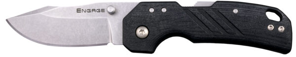 Cold Steel CSFL25DPLC Engage  2.50" Folding Clip Point Plain Stonewashed 4116 SS Blade/Black GFN Handle Includes Belt Clip — view 1