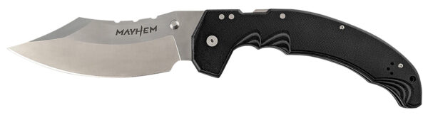 Cold Steel CSFL60DPLM Mayhem  6" Folding Clip Point Modified Cleaver Plain Satin AUS-10A SS Blade/7.20" Black Contoured G10 Handle Includes Pocket Clip — view 1