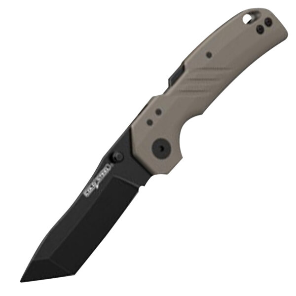 Cold Steel CSFL30DPLTBFZ Engage  3" Folding Tanto Plain Black PVD Stonewashed 4116 SS Blade/4.11" Flat Dark Earth GFN Handle Includes Belt Clip — view 1
