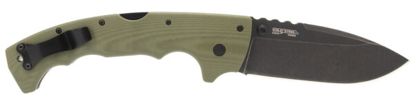 Cold Steel CSFL50MAX 5-Max  5" Folding Drop Point Plain Black Stonewashed S35VN Blade, 7.13" OD Green Textured G10 Handle — view 1
