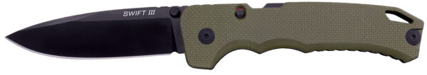 Cold Steel CSFL40AT Swift III EDC 4" Folding Plain Black PVD CPM M4 Steel Blade, OD Green Textured G10 Handle, Presentation Box — view 1