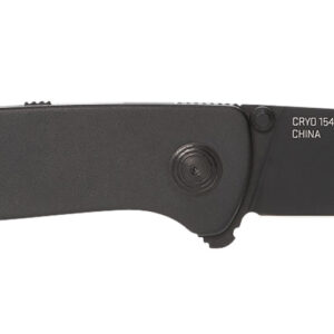 S.O.G SOG11150143 Twitch III 3.10" Folding Drop Point Plain Black TiNi 154CM SS Blade, Black Aluminum Handle