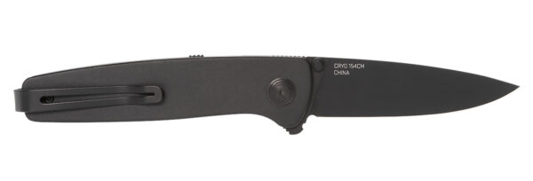 S.O.G SOG11150143 Twitch III 3.10" Folding Drop Point Plain Black TiNi 154CM SS Blade, Black Aluminum Handle — view 1