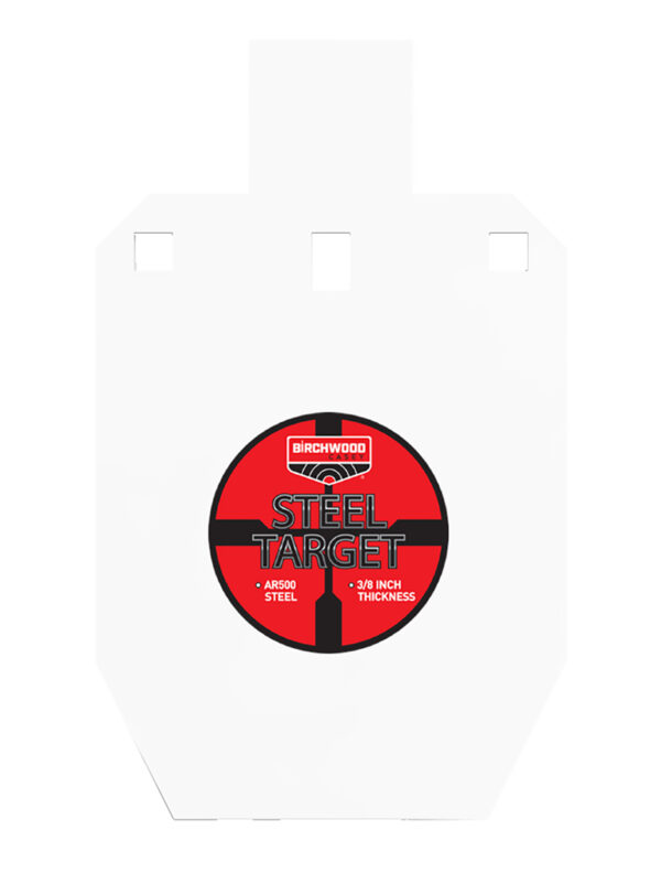Birchwood Casey BC-47661   Pistol/Rifle Black/Red/White Steel Silhouette 0.38" Thick Hanging — view 1