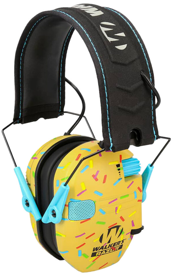 Walker's GWPRSEMSPRNKB Razor Slim Electronic Muff 23 dB Over the Head Sprinkles — view 1