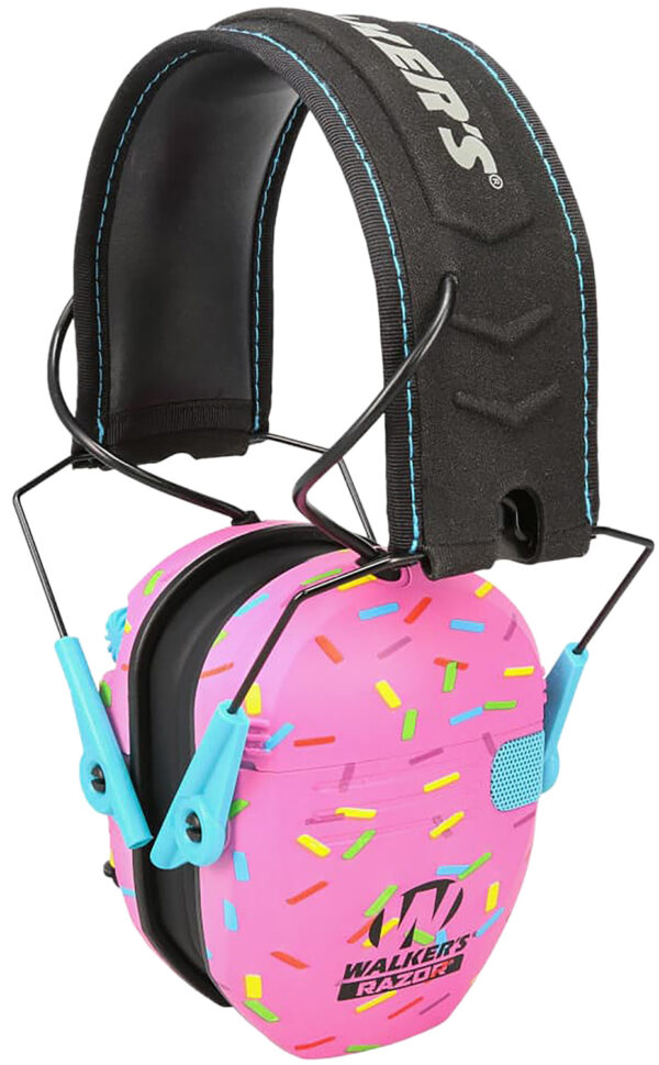 Walker's GWPRSEMSPRNKP Razor Slim Electronic Muff 23 dB Over the Head Pink Sprinkles — view 1