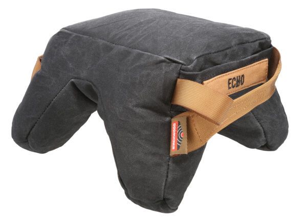 Birchwood Casey BC-BAG-SSEH Steady-Shot Echo Bag Heavyweight Prefilled Black Wax Canvas Front and Rear Bag — view 1