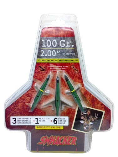 SWHACKER BROADHEAD 2-BLADE - 100GR 2" CUT 3/PK — view 1