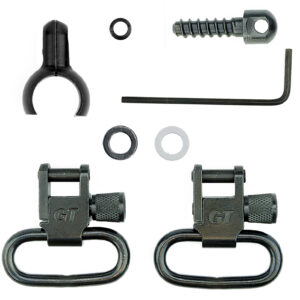 GrovTec US Inc GTSW46 Barrel Band Swivel Set Shotgun 1" Black Steel