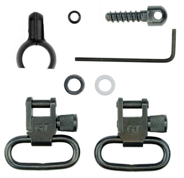 GrovTec US Inc GTSW46 Barrel Band Swivel Set Shotgun 1" Black Steel — view 1