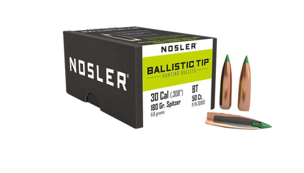 Nosler 30180 Ballistic Tip  30Cal 180gr Spitzer 50/Box — view 1